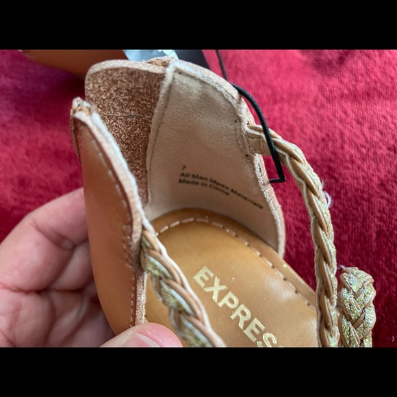 Express Gold Strap Sandals (7) - Picture 7 of 9